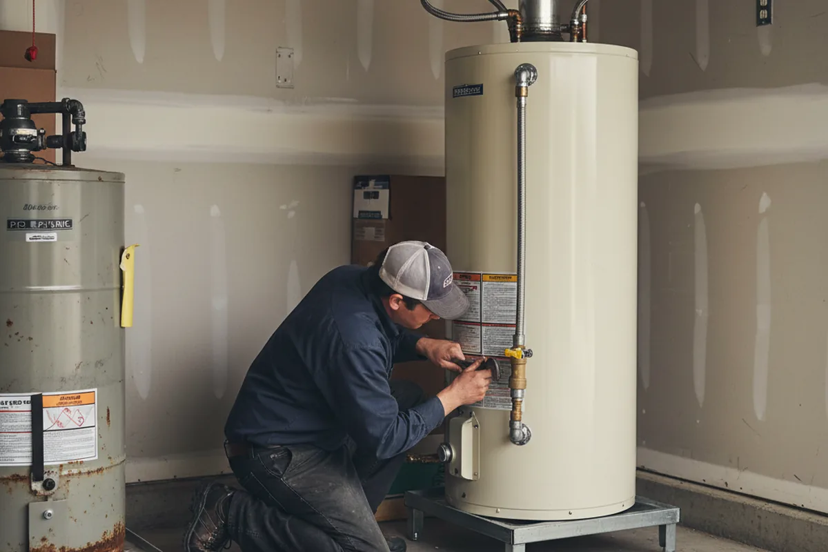 Water heater and shutoff valve replacement in Stanley